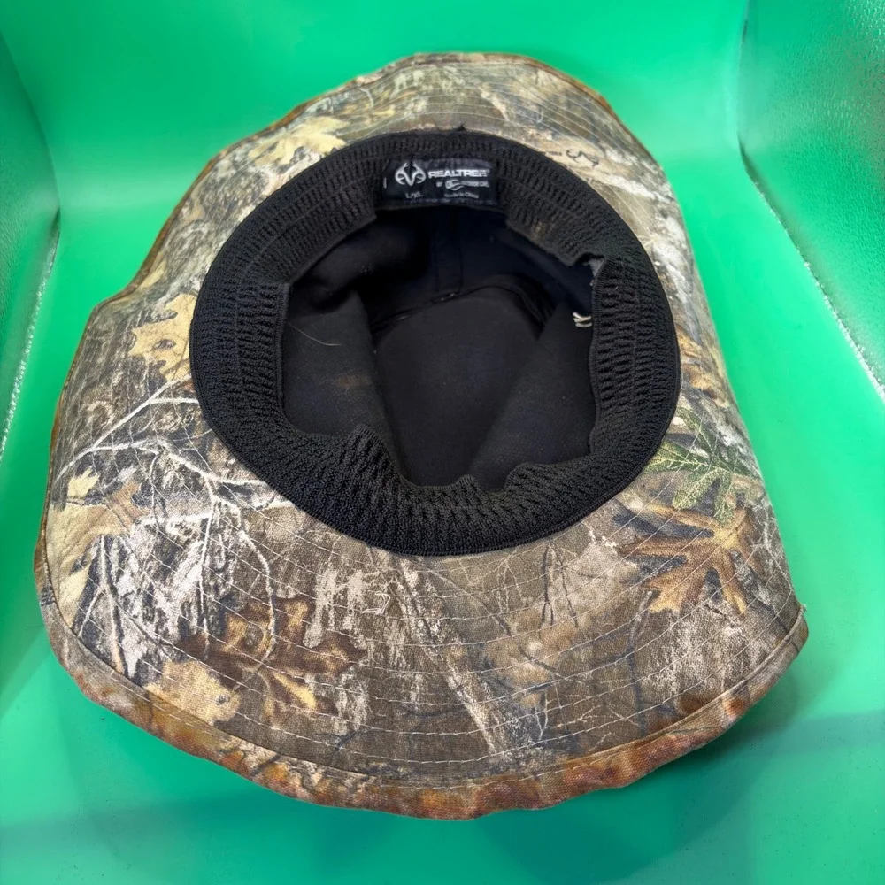 Realtree Camo Boonie Hat Mens XL Outdoor Fishing Wide Brim Bush Fedora Sun Cap